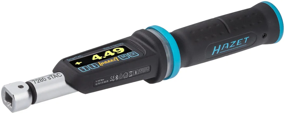Must-Have HAZET elektronischer Drehmomentschlüssel SmartTAC SYS7000 sTAC 1-1000 Nm 1/4 Zoll 7280-2STAC