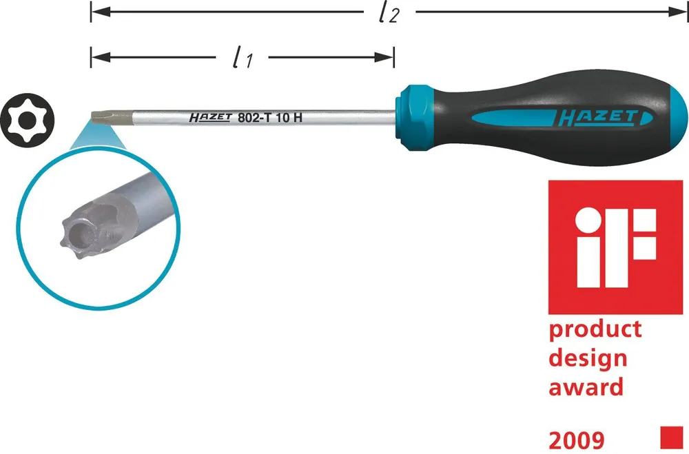 HAZET Schraubendreher HEXAnamic® Tamper Resistant TORX® Profil 159mm 802-T9H Preiswert