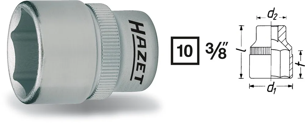 Top-Angebot HAZET Steckschlüssel-Einsatz 10mm 3/8 Zoll Außen-Sechskant-Tractionsprofil 20 880-20