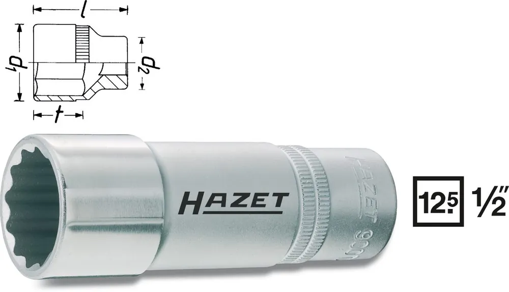 HAZET Steckschlüssel-Einsatz 12,5mm 1/2 Zoll -Tractionsprofil 24 900TZ-24 Saisonangebot