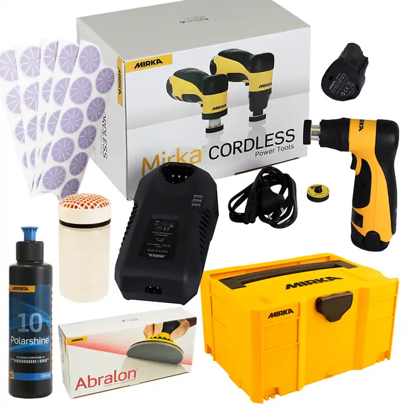 Kracherpreis MIRKA Akku Blütenschleifer AROS B 150NV 32mm 10.8V 5mm Hub KIT1702ARMDE
