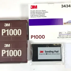 Schnäppchen 3M™ 34341 Hookit™ 25x Flexible Schleifstreifen 140x171mm mit Pad braun P1000