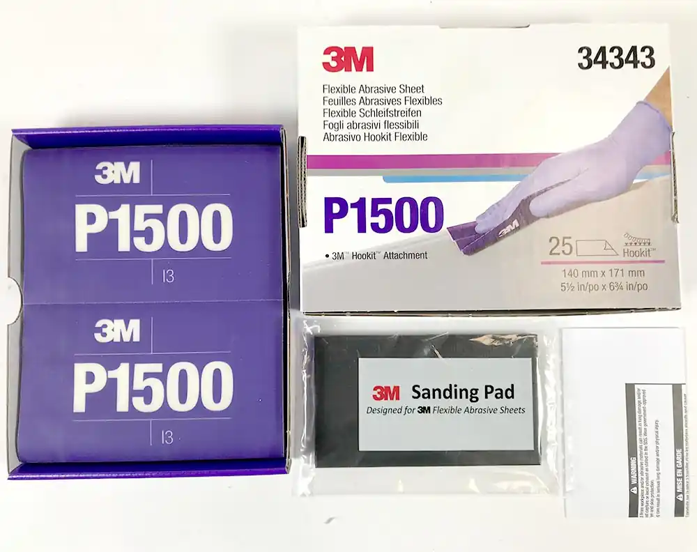 Finale Aktion 3M™ 34343 Hookit™ 25x Flexible Schleifstreifen 140x171mm mit Pad purple P1500