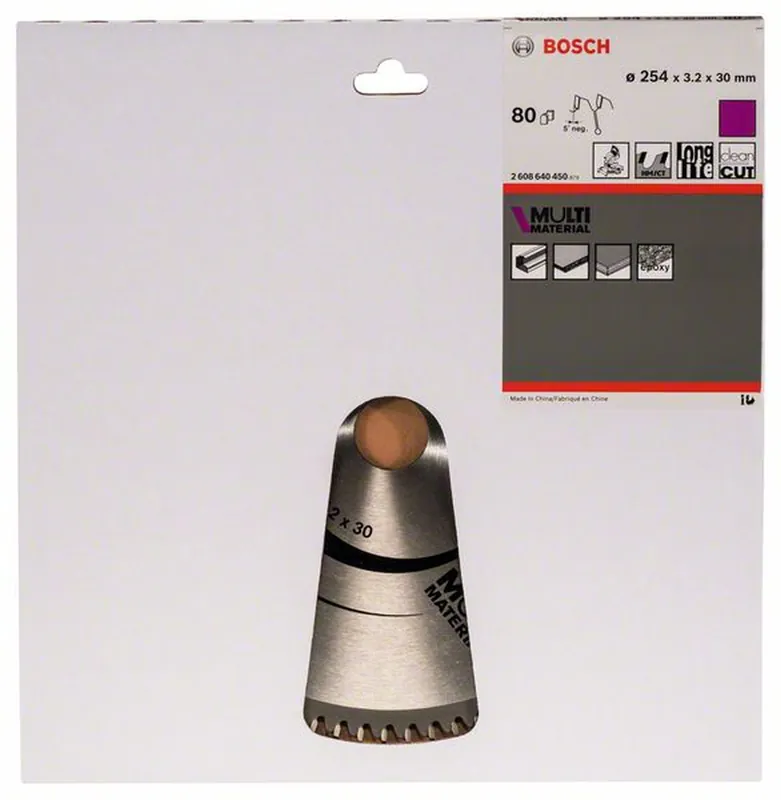 BOSCH Kreissägeblatt Multi Material 254 x 30 x 3,2 mm 80 2608640450 Ausverkauf