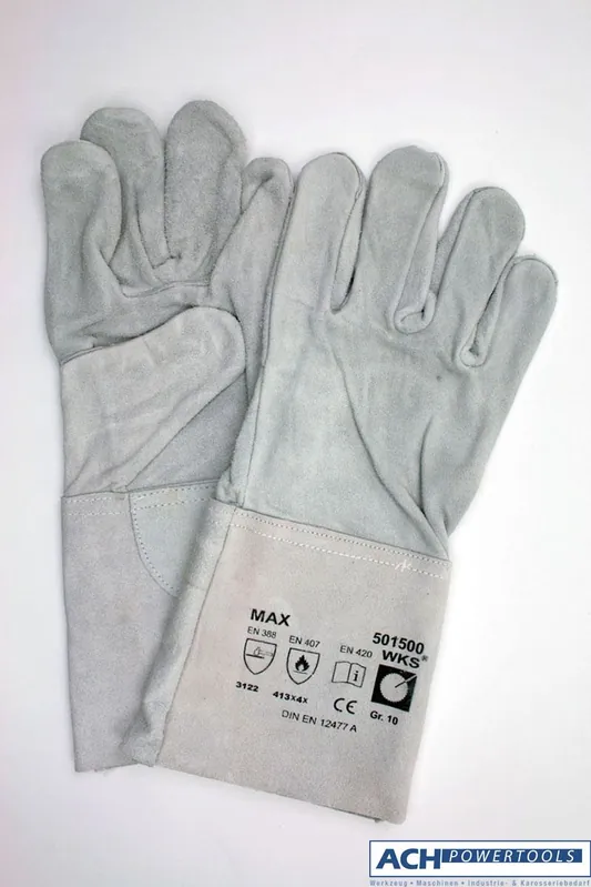 ACH Schweisserhandschuh Spaltleder 5 Finger MAX,EN 388/407/420 Größe 10 501500 Neue Ware