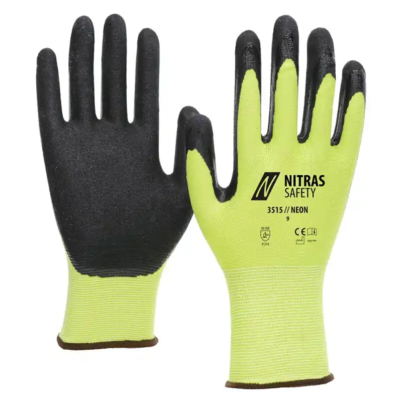 12 Paar Polyesterhandschuhe NITRAS® NEON 3515 Größe 12 Sonderangebot