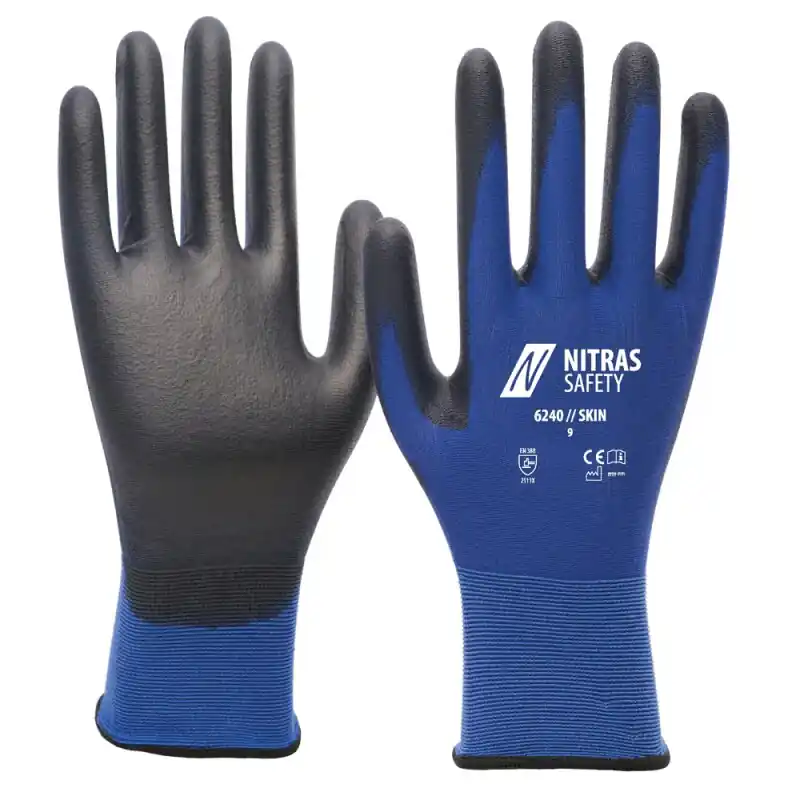 1 Paar Nylonhandschuhe -touchscreenfähig- NITRAS® 6240 Skin Größe 7 (M) Mega-Angebot
