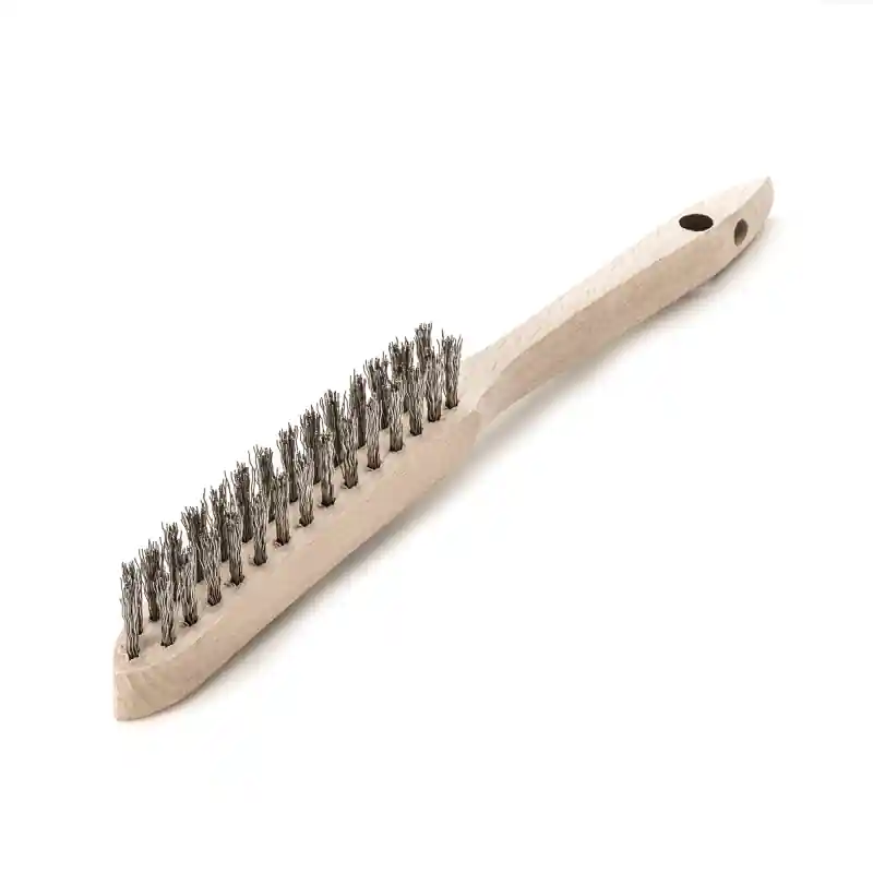 Top-Preis 12 Stück Handbürsten rostfreier Draht ROF gew. 0,35 mm Lessmann 2-reihig