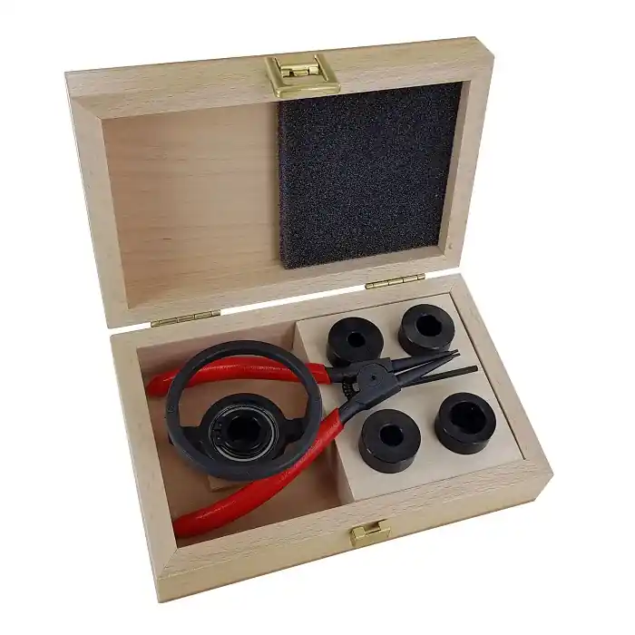 FAMAG Tiefenanschlag-Set für 1622, 1623, 1630, 1663 Bohrer Ø 10 - 48 mm inkl. Sicherungsringzange im Holzkasten Geprüft
