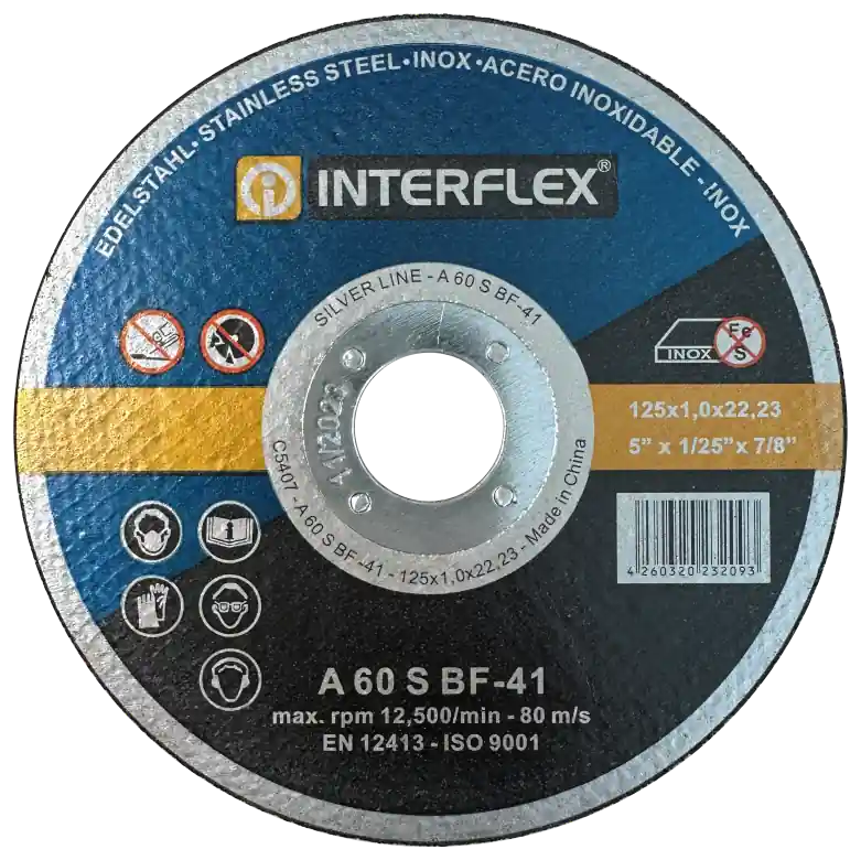 Zertifiziert Metall / Edelstahl Trennscheibe 115 / 125 mm Interflex