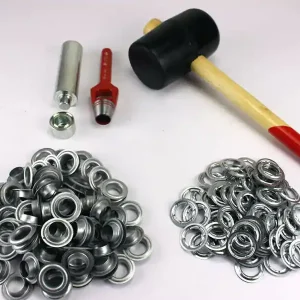 Angebot Profi Hammer Ösenset 20mm + 100 Ösen verzinkt DIN 7332 Locheisen Ösenwerkzeug