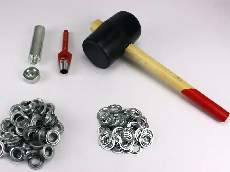Profi Hammer Ösenset 16mm x 50 Ösen verzinkt DIN7332 Locheisen Ösenwerkzeug Online Kaufen