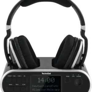Schnäppchen TechniSat Stereoman 2 DAB+ sw Stereo- Funkkopfhörer mit Dockingstation 2,4GHz