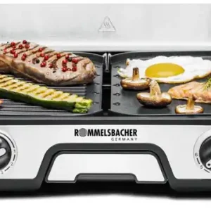 Top-Angebot Rommelsbacher BBQ 2025 Tischgrill ed/sw 2000W 2 Grillplatten 22,5x28,5cm