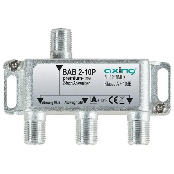 Neue Kollektion Axing BAB 2-10P 2fach Abzweiger 10dB 5-1218MHz brummentkoppelt Kl.A+ Vodafone