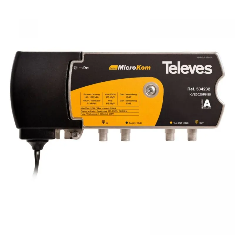 Neue Ware TELEVES - KVE2025RK85 Hausanschlussverstärker 1Eing 1Ausg 20dB